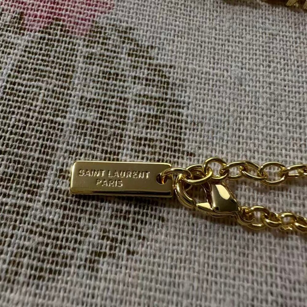 Saint Laurent Gold Logo Chain Necklace - Picture 2 of 6